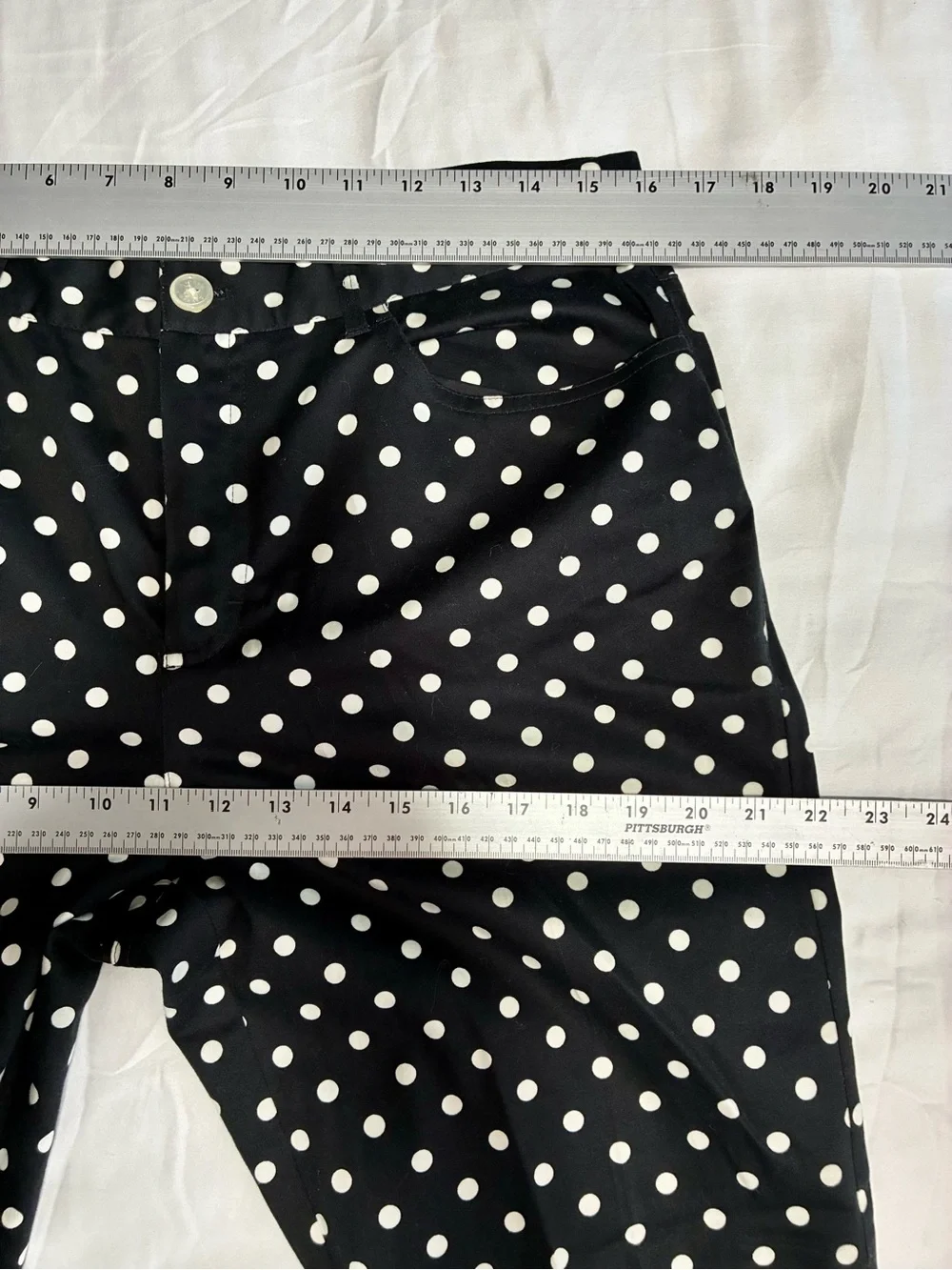 Lauren Ralph Lauren 12P Black Polka Dot Cropped Pants Business Casual Preppy EUC